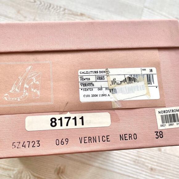 Miu‎ Miu Patent Leather Slingback Wood Platform Heel Sandals | Black 38 - Picture 13 of 13